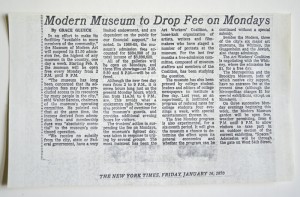 MOMA "Free Days" Article